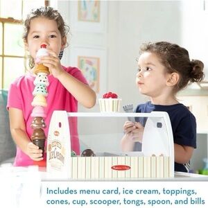 Melissa & Doug Wooden Scoop and Serve Ice Cream Counter Pretend Toy (27 pcs)